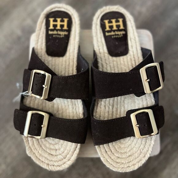 Haute Hippie Nikki Brown Buckle Sandals- Size 9 - Picture 2 of 6